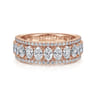 Fancy Wedding Ring in 14k Rose Gold with Oval Natural Diamond at Gabriel & Co.