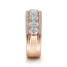 Fancy Wedding Ring in 14k Rose Gold with Oval Natural Diamond at Gabriel & Co.