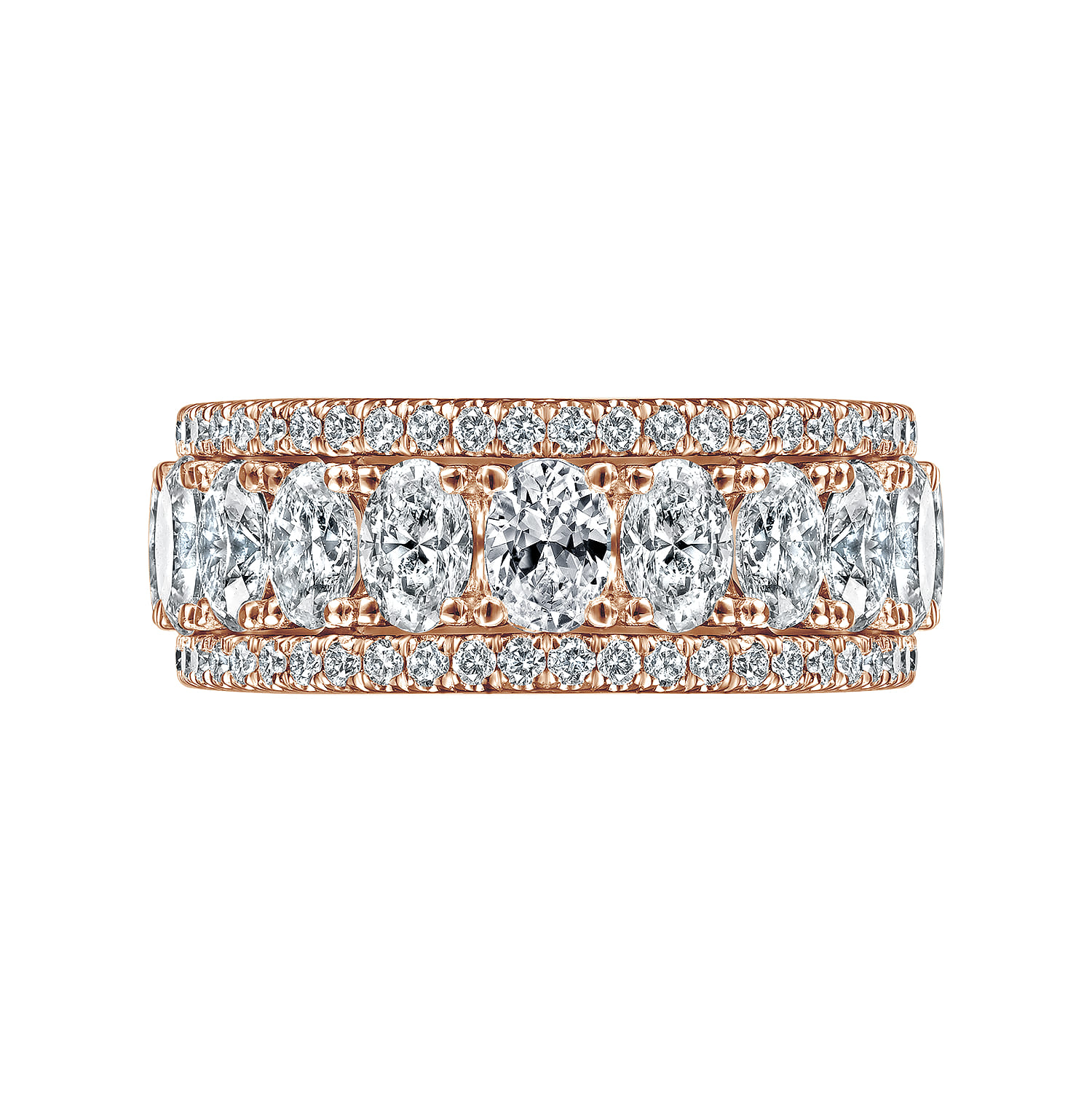 Fancy Wedding Ring in 14k Rose Gold with Oval Natural Diamond at Gabriel & Co. - Shot 6
