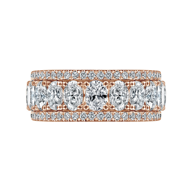 Fancy Wedding Ring in 14k Rose Gold with Oval Natural Diamond at Gabriel & Co. - Shot 6