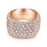 Fancy Wedding Ring in 14k Rose Gold with Round Natural Diamond at Gabriel & Co.