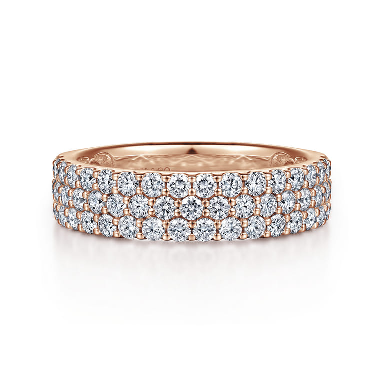 Fancy Wedding Ring in 14k Rose Gold with Round Natural Diamond at Gabriel & Co. - Shot 1