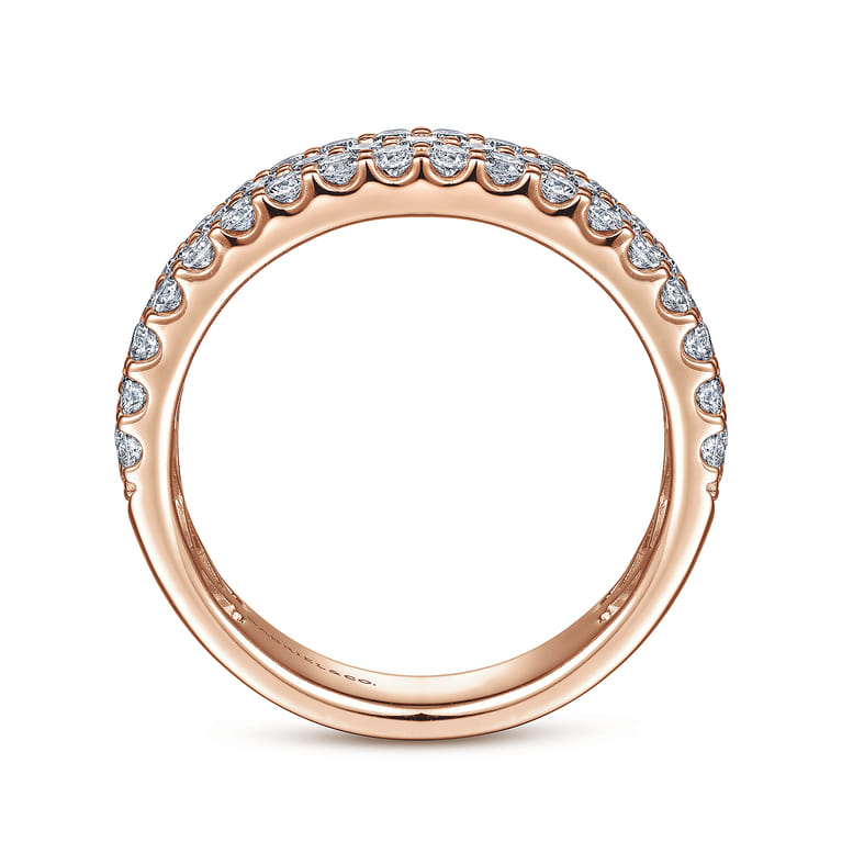 Fancy Wedding Ring in 14k Rose Gold with Round Natural Diamond at Gabriel & Co. - Shot 2