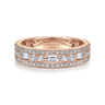Fancy Wedding Ring in 14k Rose Gold with Baguette Natural Diamond at Gabriel & Co.
