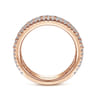 Fancy Wedding Ring in 14k Rose Gold with Baguette Natural Diamond at Gabriel & Co.