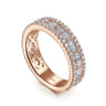 Fancy Wedding Ring in 14k Rose Gold with Baguette Natural Diamond at Gabriel & Co.