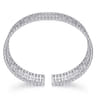 Wide 14K White Gold Cage Cuff Bracelet with Diamond Stations - 1.43 ct