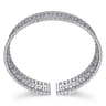 Wide 14K White Gold Cage Cuff Bracelet with Diamond Stations - 0.86 ct