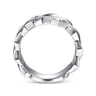 Wide 14K White Gold Chain Link Band in High Polished Finish