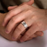 Wide 14K White Gold Chain Link Band in High Polished Finish