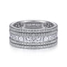 Fancy Wedding Ring in 14k White Gold with Princess Cut Natural Diamond at Gabriel & Co.