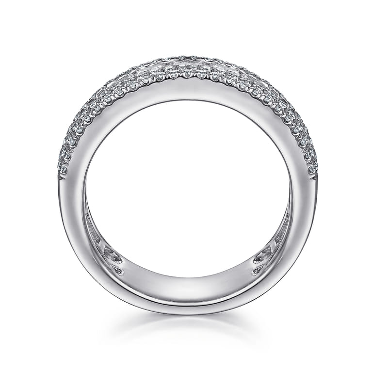 Fancy Wedding Ring in 14k White Gold with Princess Cut Natural Diamond at Gabriel & Co. - Shot 2