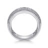 Fancy Wedding Ring in 14k White Gold with Princess Cut Natural Diamond at Gabriel & Co.