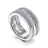 Fancy Wedding Ring in 14k White Gold with Princess Cut Natural Diamond at Gabriel & Co.