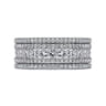 Fancy Wedding Ring in 14k White Gold with Princess Cut Natural Diamond at Gabriel & Co.