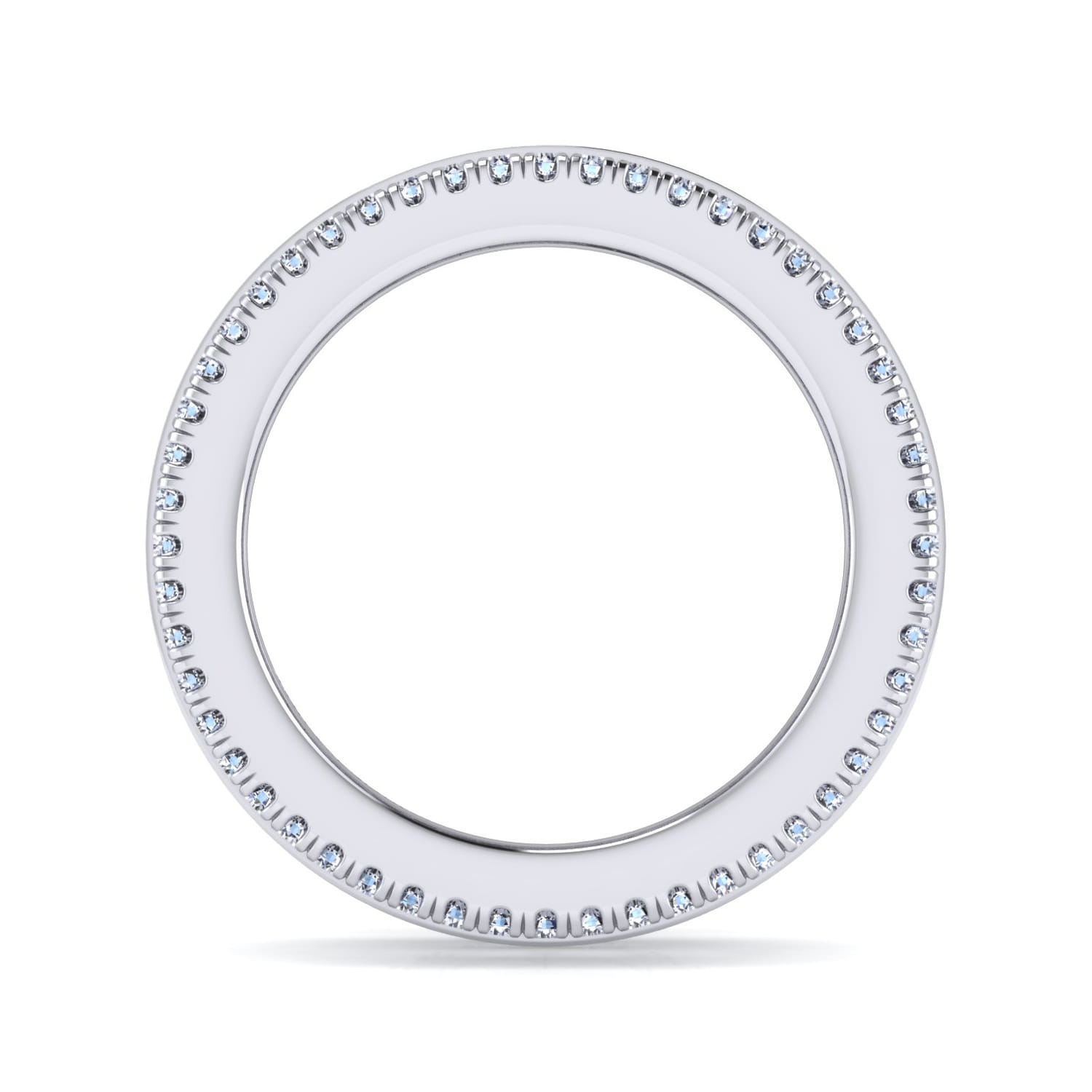 Eternity Band Wedding Ring in 14k White Gold with Round Natural Diamond at Gabriel & Co. - Shot 2
