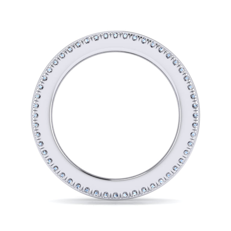 Eternity Band Wedding Ring in 14k White Gold with Round Natural Diamond at Gabriel & Co. - Shot 2