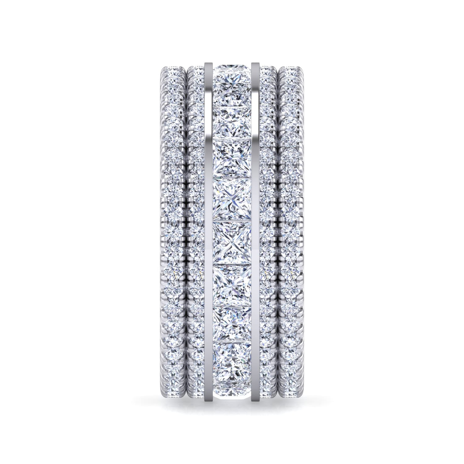 Eternity Band Wedding Ring in 14k White Gold with Round Natural Diamond at Gabriel & Co. - Shot 4