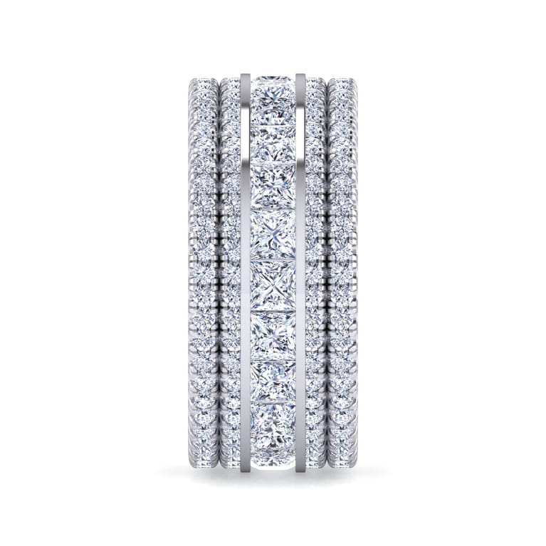 Eternity Band Wedding Ring in 14k White Gold with Round Natural Diamond at Gabriel & Co. - Shot 4