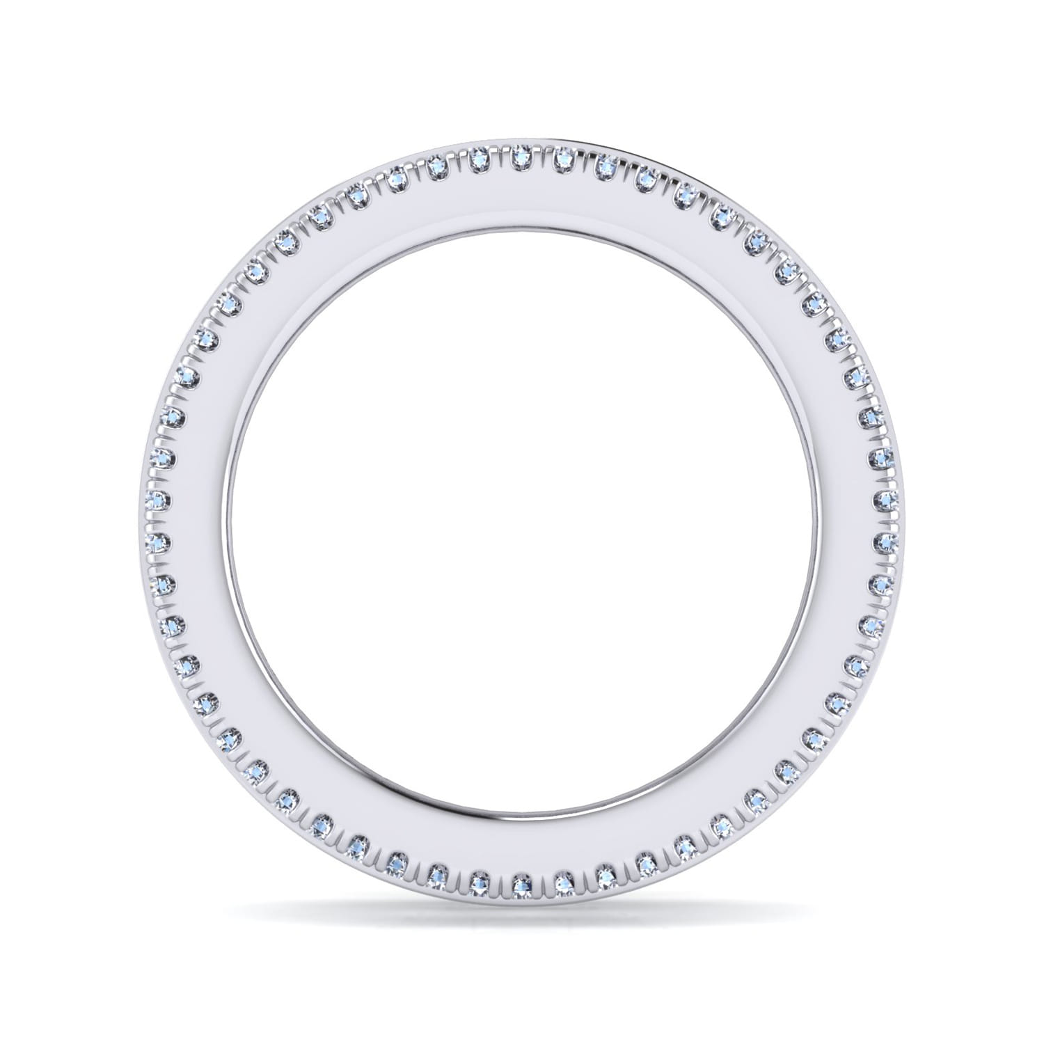 Eternity Band Wedding Ring in 14k White Gold with Round Natural Diamond at Gabriel & Co. - Shot 2