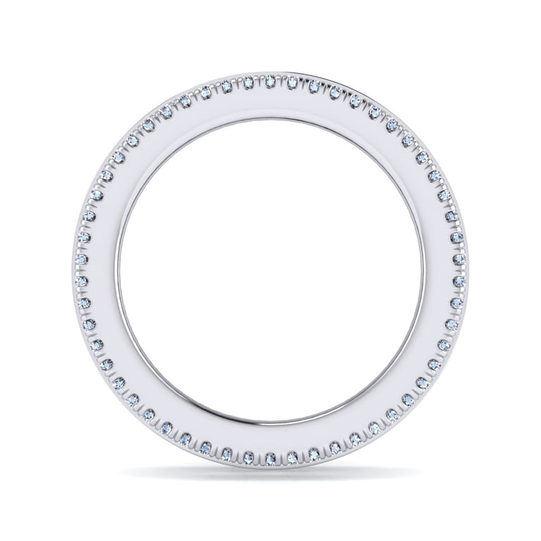 Eternity Band Wedding Ring in 14k White Gold with Round Natural Diamond at Gabriel & Co. - Shot 2