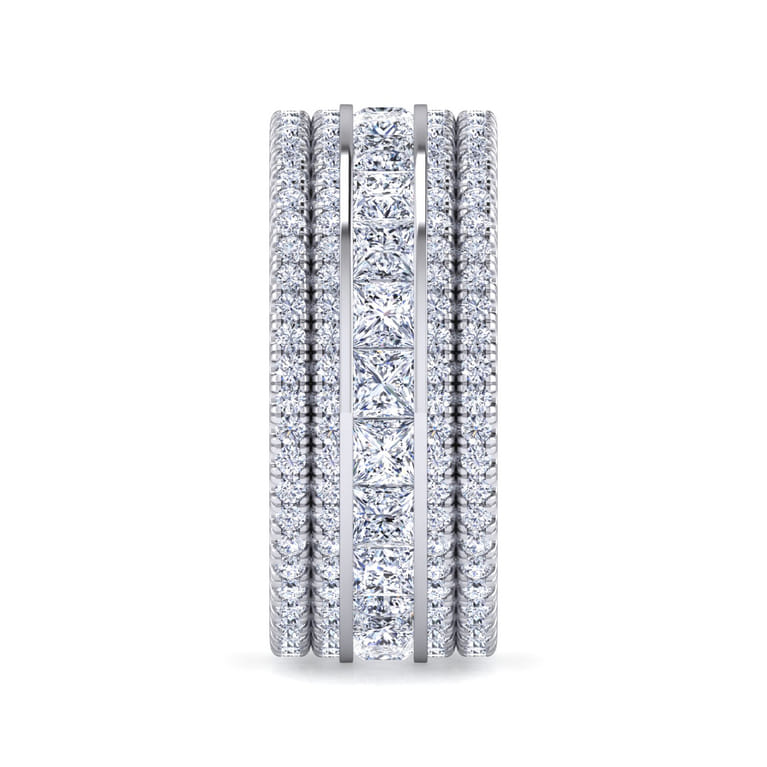 Eternity Band Wedding Ring in 14k White Gold with Round Natural Diamond at Gabriel & Co. - Shot 4