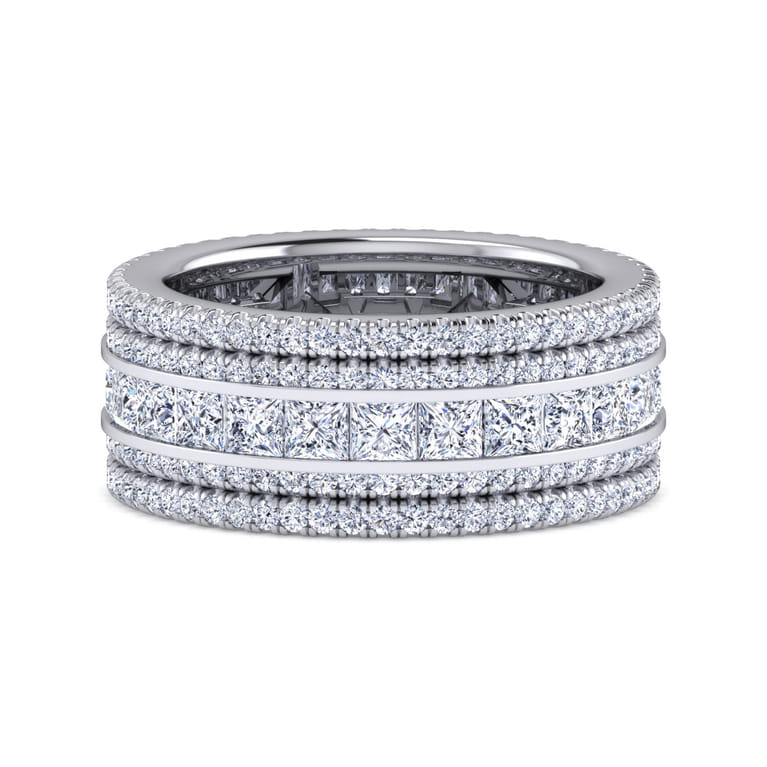 Eternity Band Wedding Ring in 14k White Gold with Round Natural Diamond at Gabriel & Co. - Shot 1