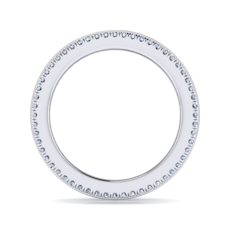 Eternity Band Wedding Ring in 14k White Gold with Round Natural Diamond at Gabriel & Co. - Shot 2
