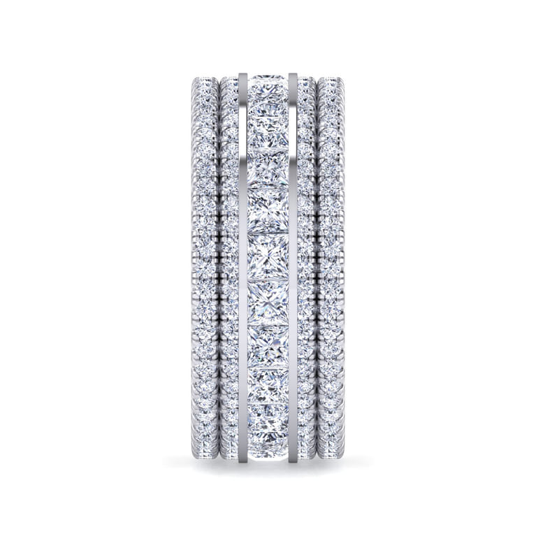 Eternity Band Wedding Ring in 14k White Gold with Round Natural Diamond at Gabriel & Co. - Shot 4