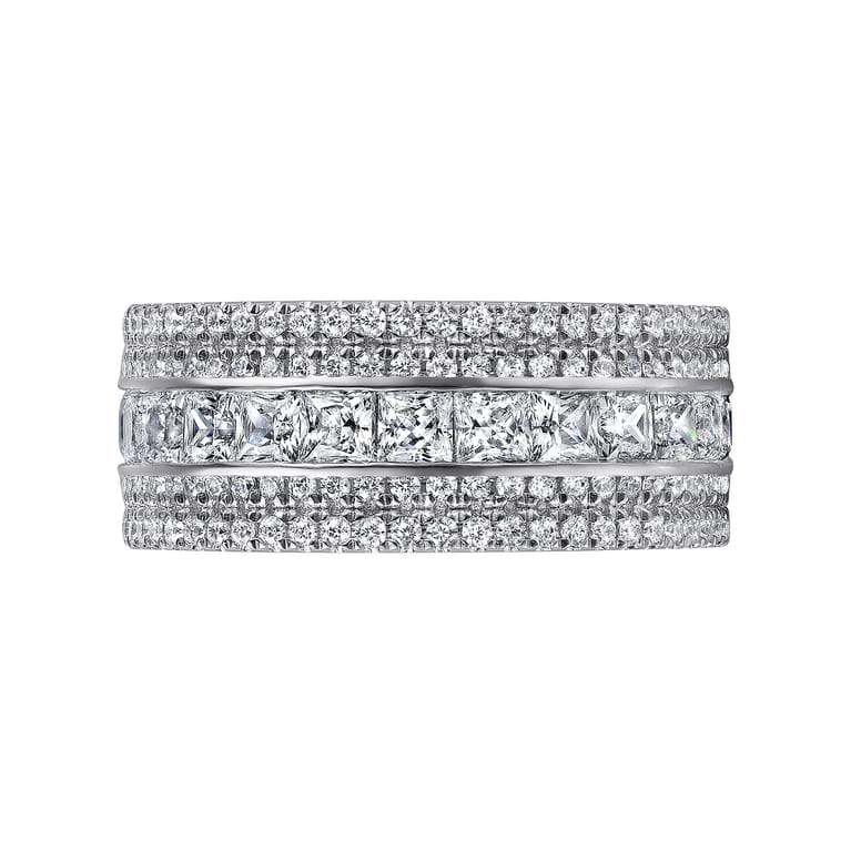 Eternity Band Wedding Ring in 14k White Gold with Round Natural Diamond at Gabriel & Co. - Shot 6
