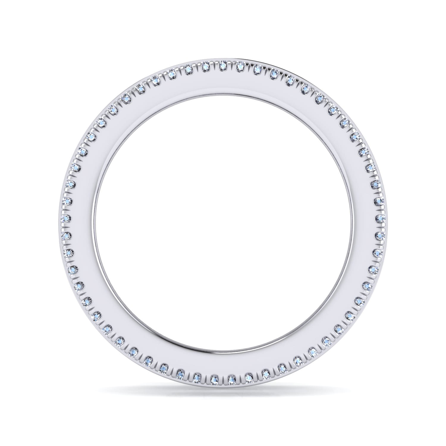 Eternity Band Wedding Ring in 14k White Gold with Round Natural Diamond at Gabriel & Co. - Shot 2