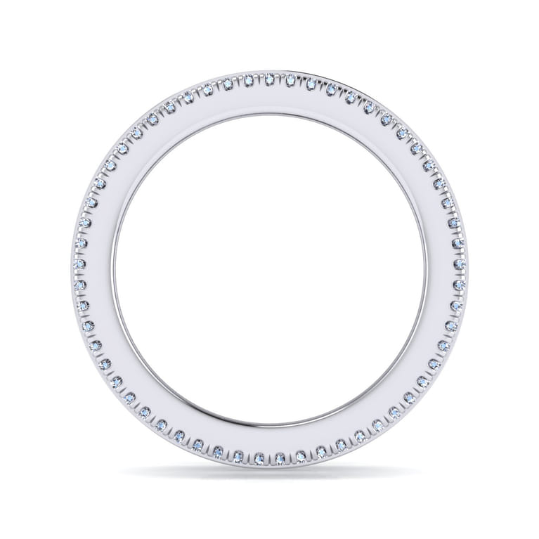 Eternity Band Wedding Ring in 14k White Gold with Round Natural Diamond at Gabriel & Co. - Shot 2