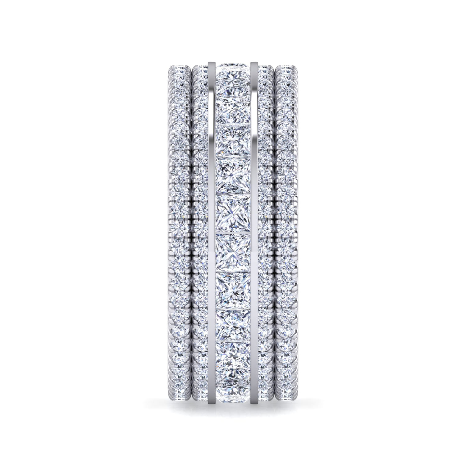 Eternity Band Wedding Ring in 14k White Gold with Round Natural Diamond at Gabriel & Co. - Shot 4