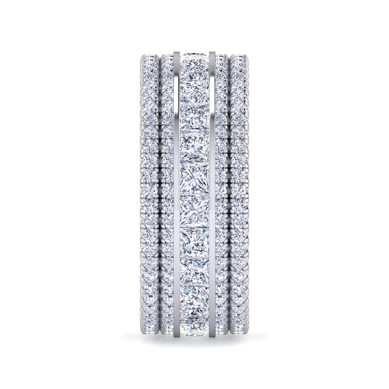 Eternity Band Wedding Ring in 14k White Gold with Round Natural Diamond at Gabriel & Co. - Shot 4