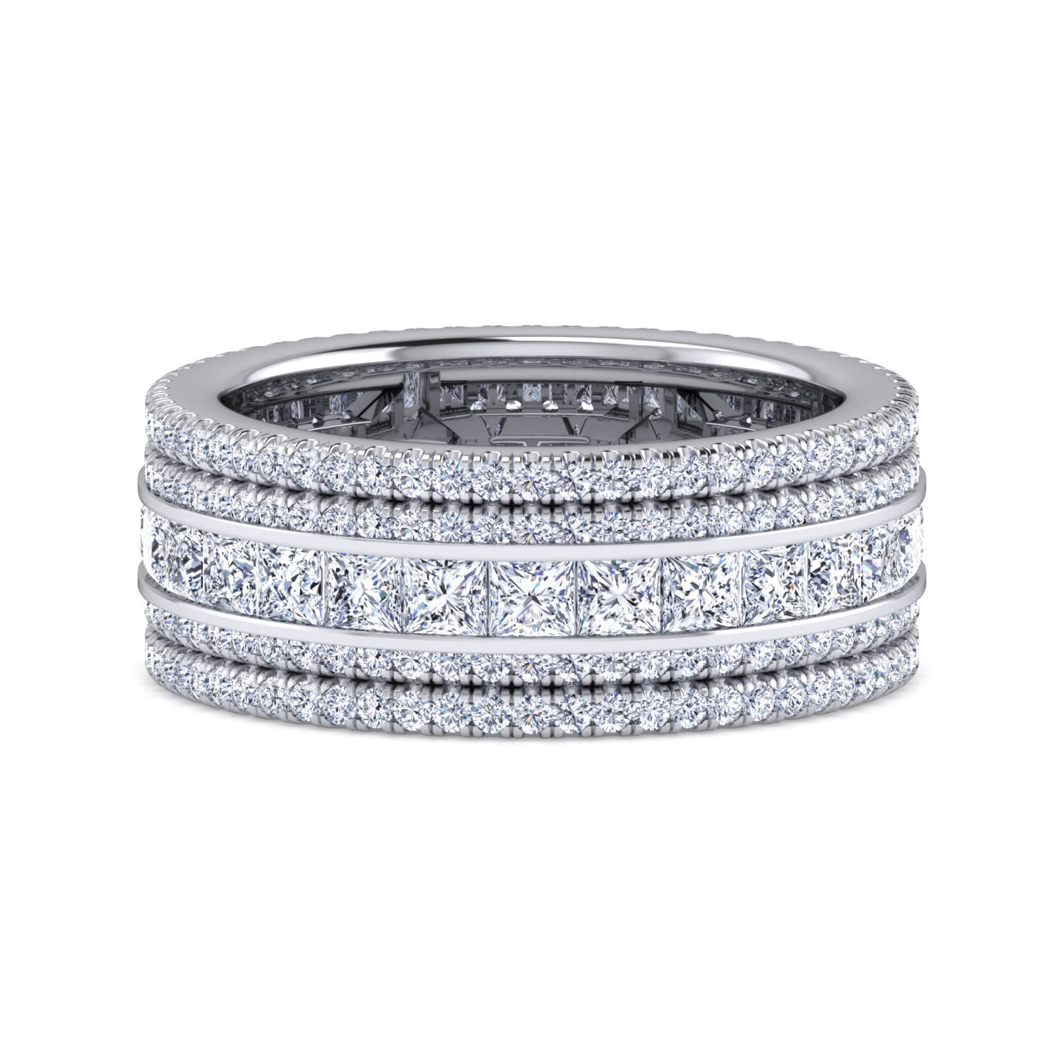 Eternity Band Wedding Ring in 14k White Gold with Round Natural Diamond at Gabriel & Co. - Shot 1