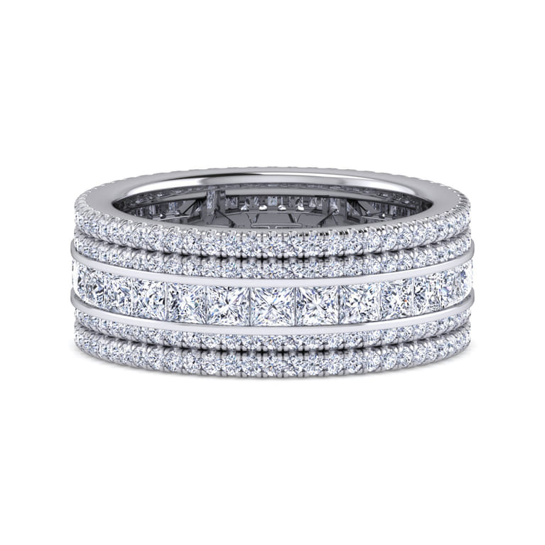 Eternity Band Wedding Ring in 14k White Gold with Round Natural Diamond at Gabriel & Co. - Shot 1