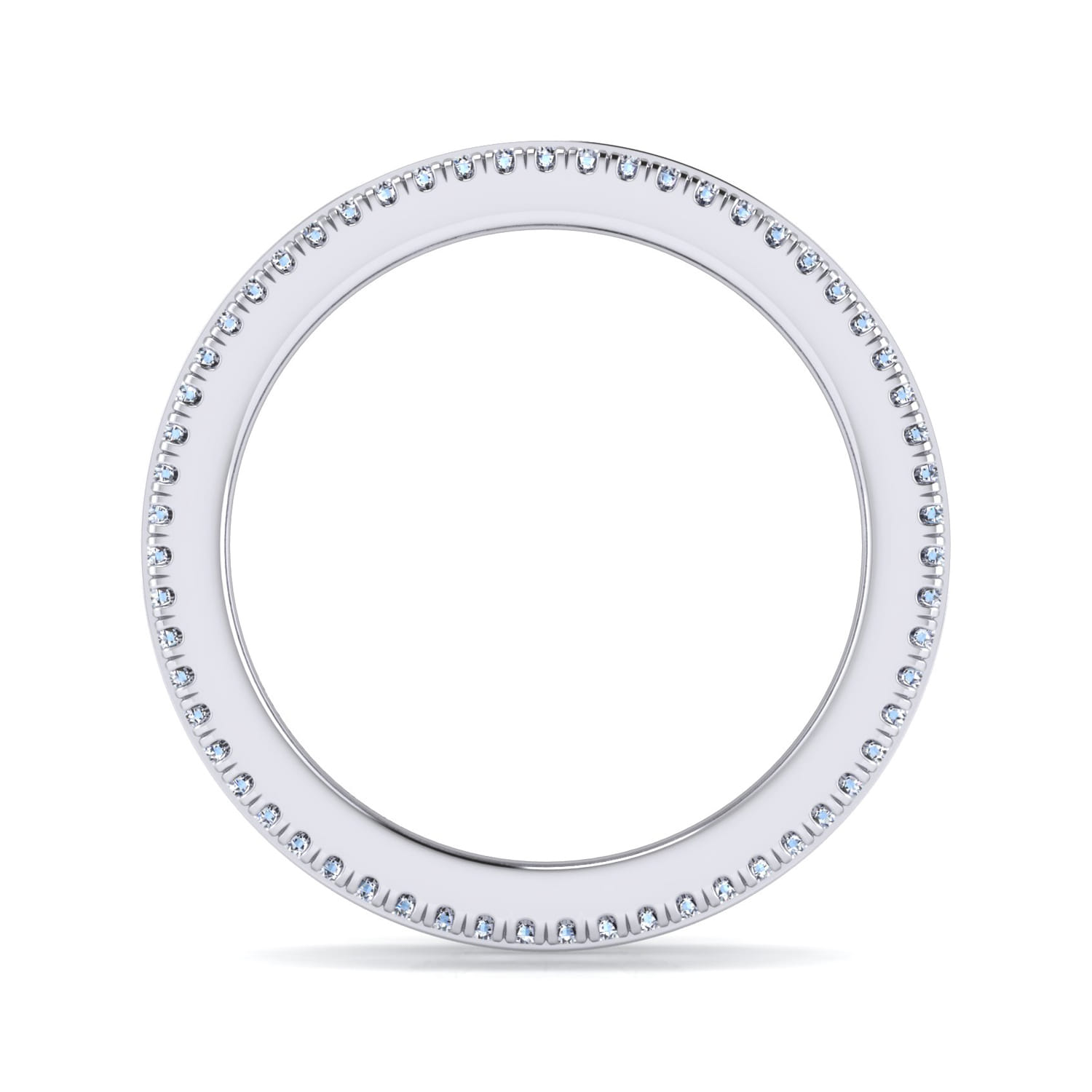 Eternity Band Wedding Ring in 14k White Gold with Round Natural Diamond at Gabriel & Co. - Shot 2