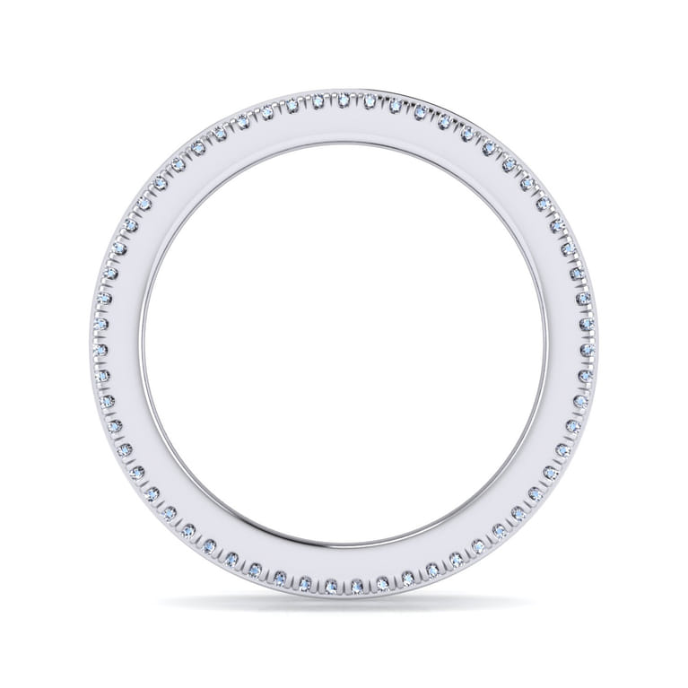 Eternity Band Wedding Ring in 14k White Gold with Round Natural Diamond at Gabriel & Co. - Shot 2