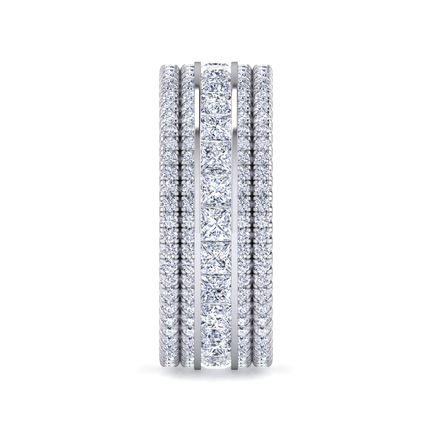 Eternity Band Wedding Ring in 14k White Gold with Round Natural Diamond at Gabriel & Co. - Shot 4