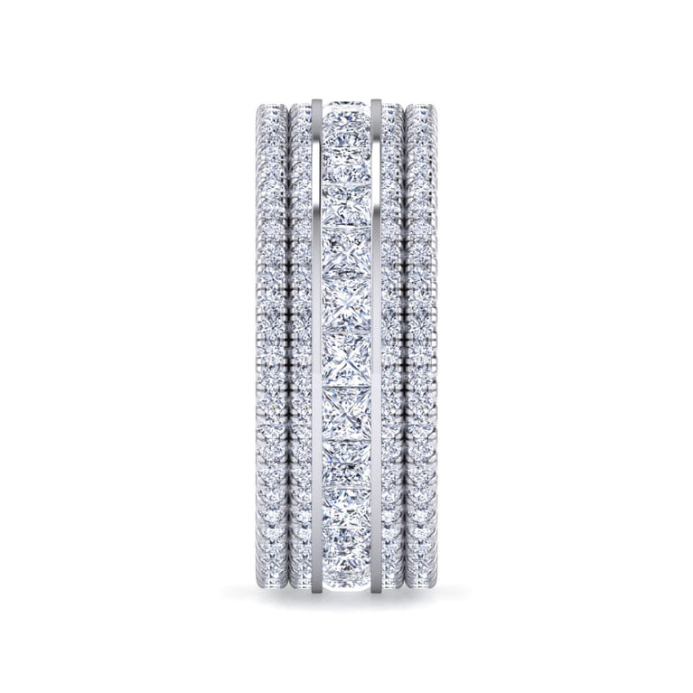 Eternity Band Wedding Ring in 14k White Gold with Round Natural Diamond at Gabriel & Co. - Shot 4