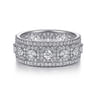 Fancy Wedding Ring in 14k White Gold with Round Natural Diamond at Gabriel & Co.