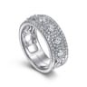Fancy Wedding Ring in 14k White Gold with Round Natural Diamond at Gabriel & Co.