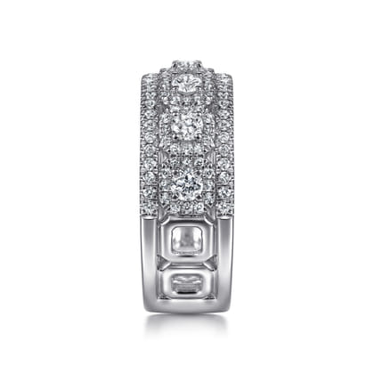 Wide 14K White Gold Diamond Anniversary Band