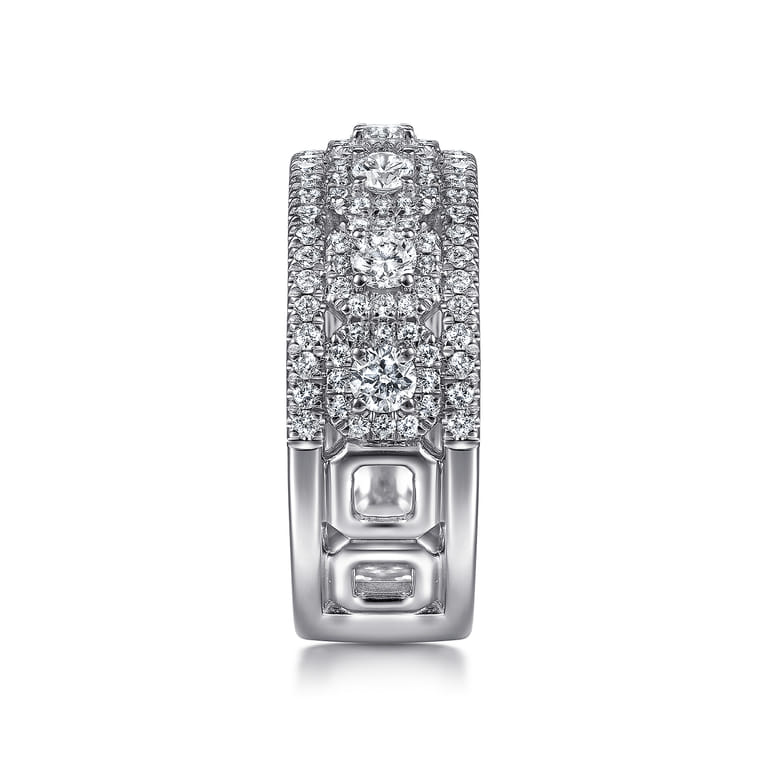 Fancy Wedding Ring in 14k White Gold with Round Natural Diamond at Gabriel & Co. - Shot 4