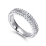 Fancy Wedding Ring in 14k White Gold with Round Natural Diamond at Gabriel & Co.