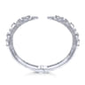 Wide 14K White Gold Diamond Burst Split Cuff Bracelet - 5.34 ct