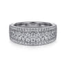 Fancy Wedding Ring in 14k White Gold with Round Natural Diamond at Gabriel & Co.