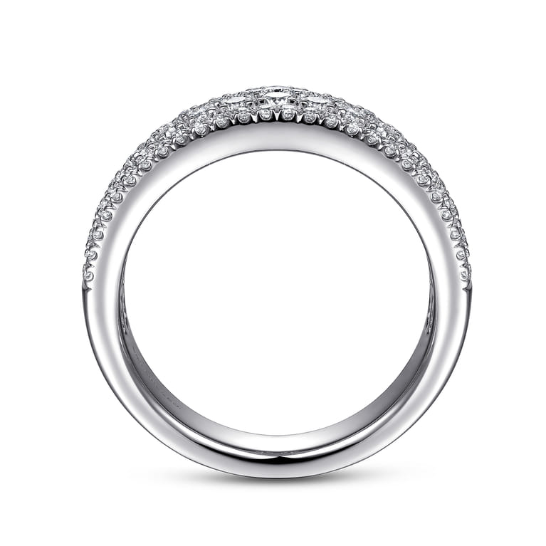 Fancy Wedding Ring in 14k White Gold with Round Natural Diamond at Gabriel & Co. - Shot 2