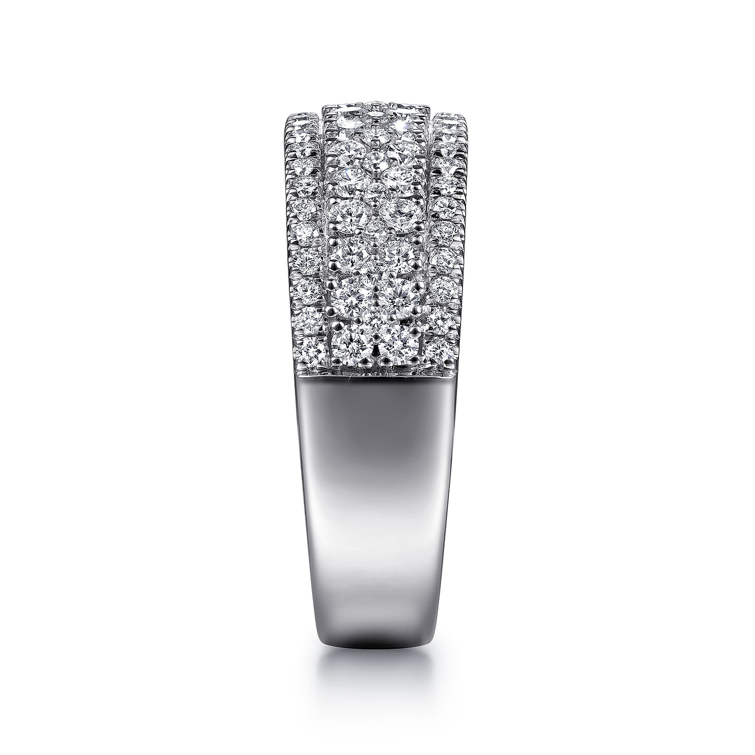 Fancy Wedding Ring in 14k White Gold with Round Natural Diamond at Gabriel & Co. - Shot 4