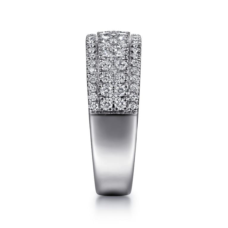 Fancy Wedding Ring in 14k White Gold with Round Natural Diamond at Gabriel & Co. - Shot 4